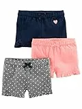 Simple Joys by Carter's Baby-Mädchen 3-Pack Knit Infant-and-Toddler-Shorts, Rosa/Grau/Marineblau, 4 Jahre (3er Pack)