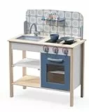 Eichhorn Spielküche - Kinderküche mit Spüle, Herdplatten, Backofen und Zubehör, fördert Rollenspiel und Kreativität, aus Holz, weiß, ab 3 Jahren