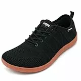 ELAPHURUS Unisex Breite Barfußschuhe Herren Minimalistische Barfussschuhe Damen Atmungsaktiv Walkingschuhe Leicht Traillaufschuhe,Schwarz,43 EU
