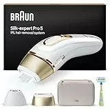Braun IPL Silk·expert Pro 5 – IPL Haarentfernungsgerät, Dauerhafte und Schmerzfreie Haarentfernung für Zuhause – inkl. Etui, Venus Rasierer, 2 Aufsätze, Designed In Germany – PL5152, Weiß/Gold