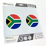 hauptsachebeklebt KIWISTAR - 2X Kennzeichenaufkleber - Südafrika - Kennzeichen Aufkleber Sticker Nummernschild Land Country Nation
