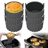 Joaecosmhui Silikon Muffinförmchen Airfryer, Airfryer Zubehör, 6 Stück/Grau
