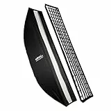 Walimex pro Studio Striplight Softbox 40x180cm, um 360° drehbar, Schirmfunktion, inkl. Grid, Maske, Bowens Adapter, Transporttasche, ideal für Produkt- und Peoplefotografie