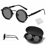 CHENBOOW Polarisierte Sonnenbrille,Runde Brille,Verstellbare Getönte Runde Polarisierte Gläser,1-9 Einstellbarer ND-Filter,UV-Schutz,Blendschutz,für Outdoor Sport Angeln Auto Fahren Tageslicht