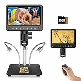 BEBANG 7' LCD Digitales Mikroskop 1200x für Erwachsene,3024P Münz Mikroskop Lupe,12MP Lötmikroskop mit PC Ansicht, Kompatibel mit MacOS Windows,32GB SD Karte (Schwarz)