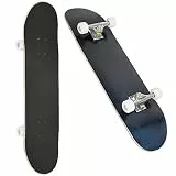 Sarah Skateboard für Jugendliche und Erwachsene - Komplettes Skateboard für Anfänger und Profis (Schwarz)