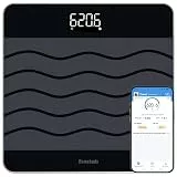 Homebuds 300kg Personenwaage, Präzision 0,05kg Unsere Waage Fabrik Professionelle Seit 2001, Smart Waage Personen Digital BMI Per App, 8mm Gehärtetes Glas 315 * 315mm, LED, Schwarz