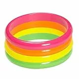 W WIDMANN MILANO Party Fashion 05845 - Armbänder Neon, 4er Set, Schmuck, Armkette, 80er Jahre, Karneval, Mottoparty