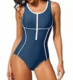 Charmo Badeanzug Damen Sport Bademode Einteiliger Badeanzug Bauchweg Strandmode Swimsuits Women Sport Schwimmanzug mit Cups