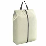 Schuhtasche Wasserfeste, 2er Set Schuhbeutel - Schmutzabweisender Schuhsack Reise Mit Reißverschluss, Oversize Handtasche für Turnschuhe Lederschuhe, Urlaub Schuhe Bag (1 Beige,42.3x23.5x12CM)