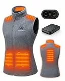 HEWINZE Fleece Beheizbare Weste Damen - Wärme weste mit akku 7.4V, heizweste jagd.