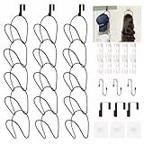 LINFIDITE 15 Stück Cap Halter Tür Hut Racks Organizer Baseball Cap Display Halterung Schrank Hängen für Schals Handtaschen Handtücher Kleidung Krawatten Schwarz