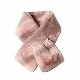iSpchen Kunstpelz Schal Winter Warmer Plüsch-Schal Mädchen Pelzkragen Fellkragen Kunstpelz Fell Schal Warmer Schal Damen Kunst Pelz Schal,Rosa
