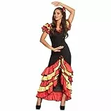 Boland - Kostüm für Erwachsene Rumba Tänzerin, langes Kleid für Damen, Spanierin, Karneval, Mottoparty, EM, WM