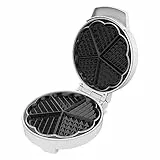 Cecotec Waffeleisen Fun Gofrestone Sweetie. 1000 W, Kapazität für 1 große Waffel oder 5 Herzwaffeln, Antihaftbeschichtung, Edelstahl