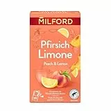 MILFORD Pfirsich Limone | Früchtetee mit Pfirsich-Zitronen-Aroma | 20 Teebeutel