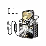 Ferdiiz 1920P HD Endoskopkamera mit Licht, IP67 Wasserdicht Inspektionskamera für iOS & Android, Plug & Play Rohrkamera Handy ohne WiFi für Kanalabfluss Auto Motorrad - Dual Objektiv, 10M