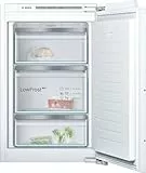 Bosch GIV21AFE0 Serie 6 Einbau-Gefrierschrank, 88 x 56 cm Nische, 97 L, Flachscharnier, Made in Germany, LowFrost seltener abtauen, BigBox Platz für großes Gefriergut