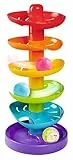 Simba 104010053 - ABC Regenbogen Kugelturm, Rollbahn, Kugelbahn, Babyspielzeug, 5 Bunte Ebenen, 1 Basis, 3 Bälle, 40cm, ab 12 Monaten, Motorikspielzeug