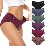 PULIOU Unterhosen Damen, 6er Pack Baumwolle Unterwäsche Frauen, Stretch Atmungsaktiv Damen Unterwäsche, Dunkle M