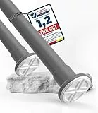 MEISENBERG Multifunktionale Spannstange ohne Bohren 260-310cm, Grau, Ø 32 mm, Duschstange zum Klemmen für Fenster, Dusche, Terrasse und Trennwand