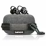 Lenco EPB-160 - Schweißfester Bluetooth Kopfhörer - In-Ear - Bluetooth 5.0 - Li-Ionen Akku mit 100mAh - bis zu 10 Stunden Spielzeit - Powerbank in Tragetasche - Freisprechfunktion - schwarz