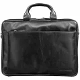 dbramante1928 - Amalienborg Laptoptasche 15 zoll für Damen & Herren - Aktentasche mit abnehmbarem & verstellbarem Schultergurt - Aus echtem Vollnarbenleder - Schwarz
