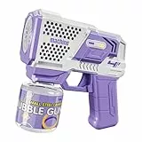 Seifenblasenpistole Kinder Mit Cooler Beleuchtung, Automatische Seifenblasenpistole Mit Seifenblasenflüssigkeit, Seifenblasen Pistole-Spielzeug Geschenk füR Kinder Im Alter Von 4–8 Jahren