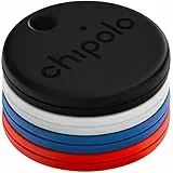ONE - 4 Pack - Schlüsselfinder, Bluetooth Tracker für Schlüssel, Rucksack, Kostenlose Premium-Funktionen, Funktioniert mit der Chipolo App (für iOS und Android) (Blau, Schwarz, Rot, Weiß)