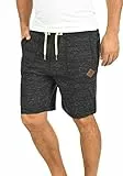 Solid SDAris Herren Sweatshorts Kurze Hose Jogginghose mit Melierung Kordel Eingrifftaschen Baumwollmischung Regular fit, Größe:M, Farbe:Black (9000)