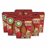 Air Wick Wohlfühl-Duftkerze im Glas – Duft: Baked Apple & Cinnamon Joy – Je bis zu 20 Stunden Brenndauer – Enthält natürliche ätherische Öle – 6 x 105 g Duftkerzenset