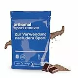 Orthomol Sport recover, Schoko: Hochwertiges Proteinpulver mit BCAAs, Dextrose, Vitamin C & Zink – Unterstützt Muskelregeneration & Immunsystem nach dem Sport, glutenfrei, 16 Portionen
