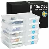 SmartStore - 10x Aufbewahrungsbox mit Deckel Classic 7,5L (40x30x11cm) | Stapelbare Box mit Deckel | Lebensmittelechte Kunststoffbox | Plastikbox mit Deckel & verstärkten Ecken | 10 Jahre Garantie