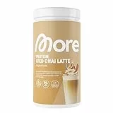 MORE Protein Iced Chai Latte, 500g, mit wertvollen Proteinen, wenig Zucker und Fett - made in Germany