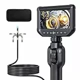 Endoskopkamera mit Licht, Qimic Zwei-Wege 360° Drehabr Endoskop Kamera, 4.3' 1080P HD Rohrkamera Kanalkamera, IP67 Wassdicht 8 LEDs inspektionskamera 32G TF Karte/Tragetasche-1M Semi-Rigid Kabel