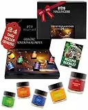 Hallingers Genuss Manufaktur Gewürz Adventskalender - 24 Gewürze aus aller Welt in edler Box mit Rezept-Booklet 'Sternenstaub sp...', Weihnachtskalender für Frauen Männer