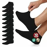Mat & Vic's Sneaker Socken Herren 43-46 – OEKO-TEX Baumwolle – Sneaker Socken Damen – Unisex Sneakersocken – 10 Paar Schwarz, auch in: 35-38,39-42,47-50