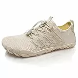 IceUnicorn Barfuss Schuhe Damen Walkingschuhe Barfußschuhe Herren Anfänger Bequeme Atmungsaktiv Gesunde (A Beige, 37EU)