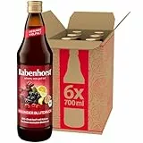 RABENHORST Gesunder Blutdruck BIO 6er Pack (6 x 700 ml) - Rote Bete-Mehrfruchtsaft mit Kalium für einen normalen Blutdruck