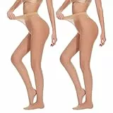 AKKQHH 2er PACK Strumpfhosen Damen 20 DEN Transparent Feinstrumpfhose Reißfest Seidenstrumpfhose Komfortbund Seidig Stützstrumpfhose Druckfreier High Waist