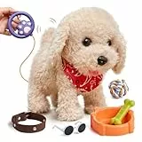 TUMAMA Interaktives Hund Spielzeug Kinder, Laufender Hund mit Fernbedienung Leine der Läuft und Bellt, Spielhund Kinderspielzeug ab 3 4 5 6 Jahre, Kuscheltier Hunde - Gehen, Bellen, Schwanz Wedeln