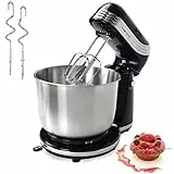 Syntrox Germany Küchenmaschine Knetmaschine Rührbesen Knethaken Standmixer KM-250W Delight mit 3 Liter Edelstahlschüssel