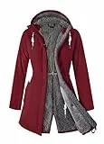 ATLASLAVA Wintermantel Damen Fleece Warm Lang Jacke Softshellmantel übergangsmantel Winter