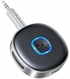 Mohard Bluetooth Adapter Auto, Upgraded Bluetooth 5.3 Empfänger, Stereo Musik, Dualer Kopplung, Freisprechanruf mit 16H Spielzeit, 3,5mm Aux Adapter für Autoradio Bedienelemente, MP3-Tuner/Headset