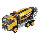 Majorette - Volvo Betonmischer (19 cm) – Premium Spielzeugauto für Kinder ab 3 Jahren, viele Funktionen, Baustellenfahrzeuge für Mädchen und Jungen, Gelb