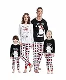 MyFav Damen passende Familie Weihnachten Pyjamas Set weiche Baumwollkleidung nachtwäsche Frauen-x-small eisbär