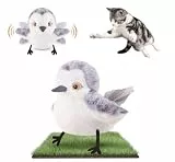 Migipaws Katzenspielzeug Flattervogel, lebensechtes Schnepfe-Zwitschern, berührungsaktiviertes Spielzeug für Katzen, interaktives elektrisches Katzenspielzeug mit Katzenminze, wiederaufladbar