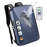 NOVARO Business Rucksack Herren mit Hartschale – 15,6 Zoll Laptop Rucksack Wasserdicht, Diebstahlsicher mit Zahlenschloss & USB Ladeanschluss, 24L Handgepäck Arbeitsrucksack Blau