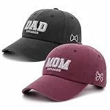 Halinuia 2er-Pack Dad Mom EST 2026 Baseball Cap, Bestickt Baseball Caps Mütze für Mutter und Vater