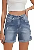 Alaster Queen Shorts Damen Freizeit Mit Weitem Bein Kurze Jeanshosen Damen Shorts Jeans Marineblau M